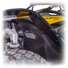 Load image into Gallery viewer, Close-up of a front aluminum rock guard installed on a Maverick R.