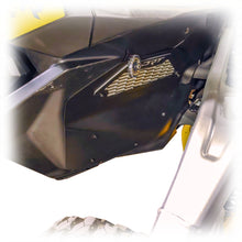 Load image into Gallery viewer, Close-up of a front aluminum rock guard installed on a Maverick R.