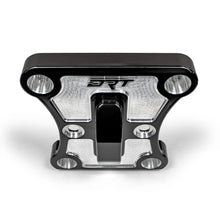 Load image into Gallery viewer, Black billet radius rod plate on Can‑Am Maverick X3 rear suspension upgrade Top view