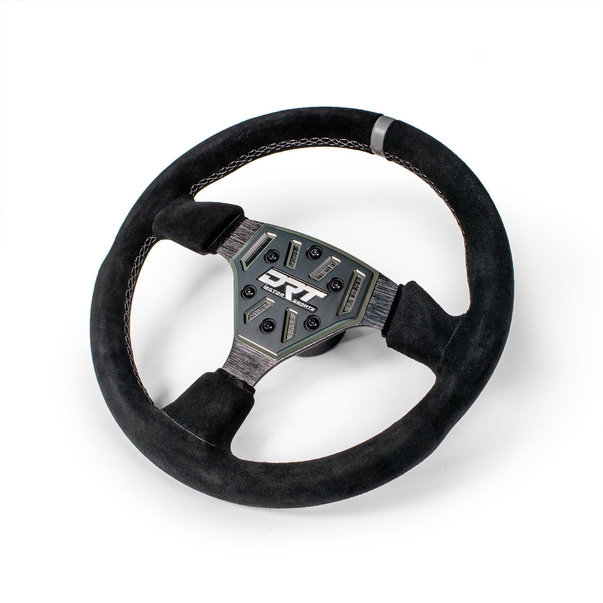 Round utv steering wheel in suede finish