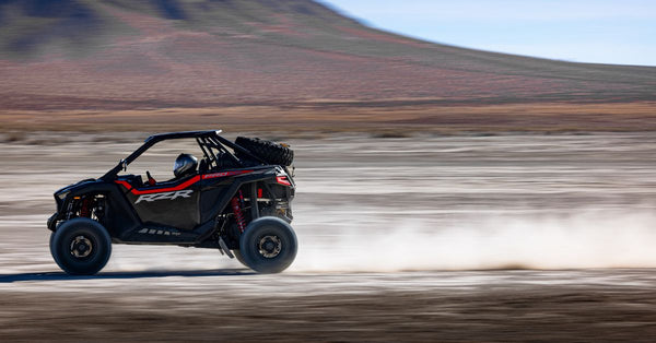 A UTV racing at high speed