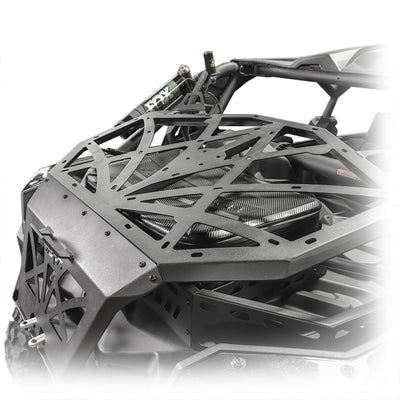 Heavy duty cargo rack for Maverick X3 2017+, secures gear and cooler in back bed