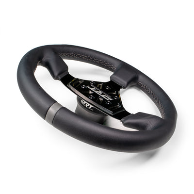 Round utv steering wheel in leather finish 