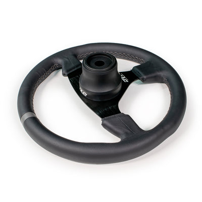 Round utv steering wheel in leather finish