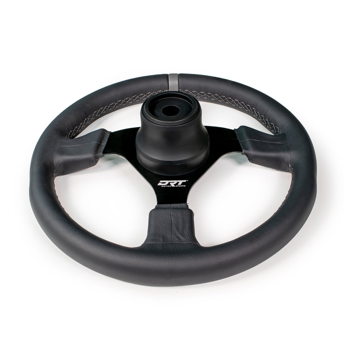Round utv steering wheel in leather finish