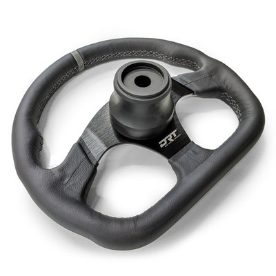 Round utv steering wheel in leather finish